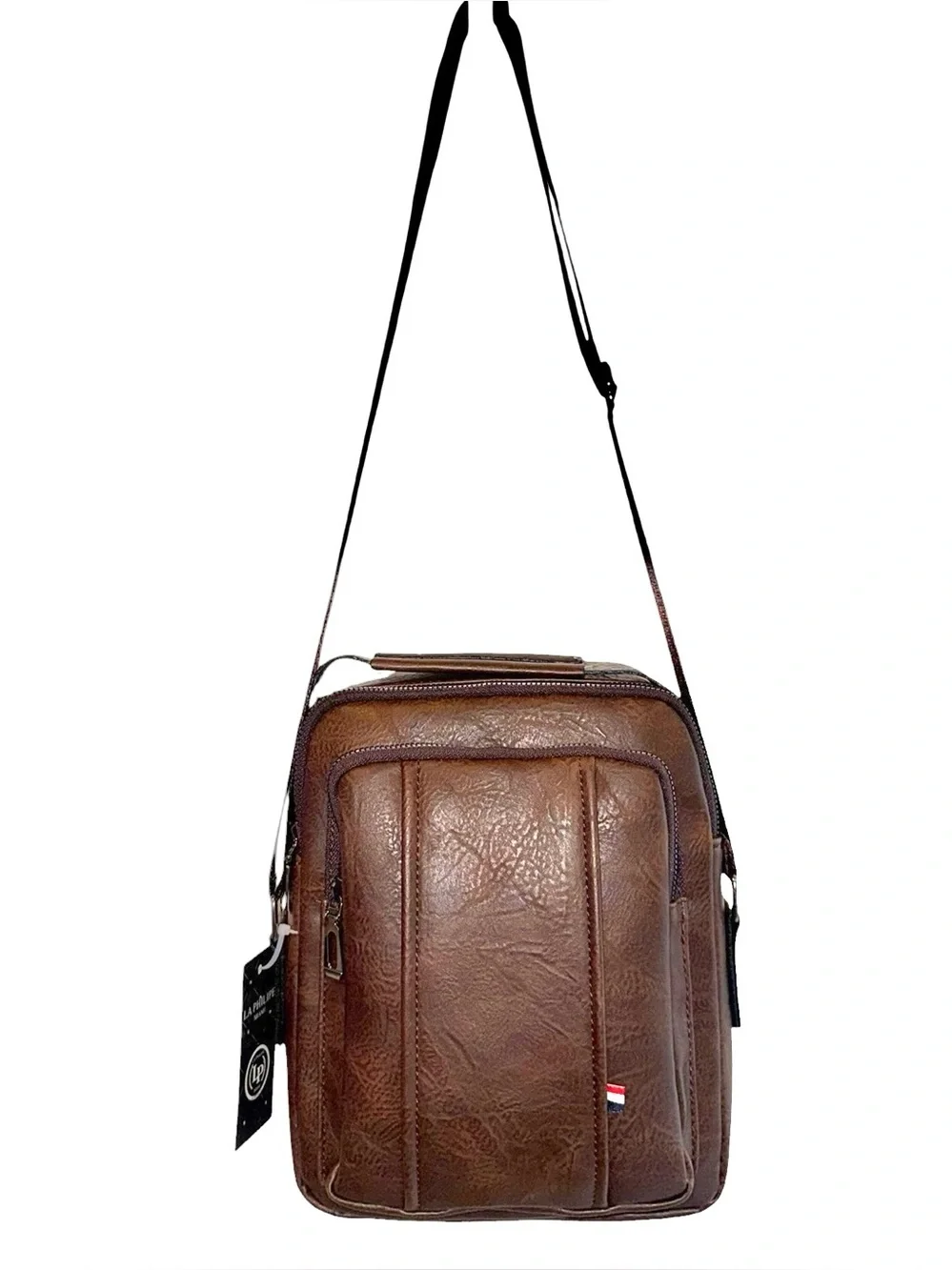 Brown Leather Messenger Bag for Men